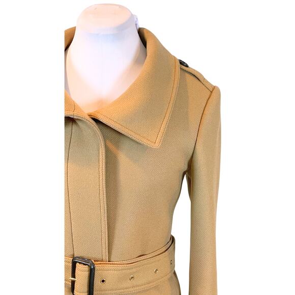 Burberry Trench Coat Long Tan Brown Cashmere Wool Nova Check Womens Jacket US 10 - Picture 8 of 16